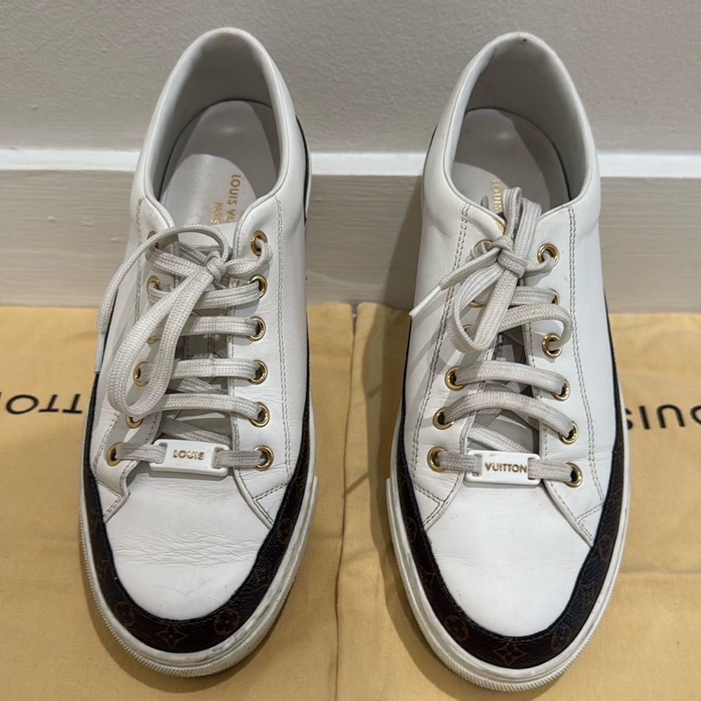 Louis Vuitton White and Black Sneakers Minimalist Design